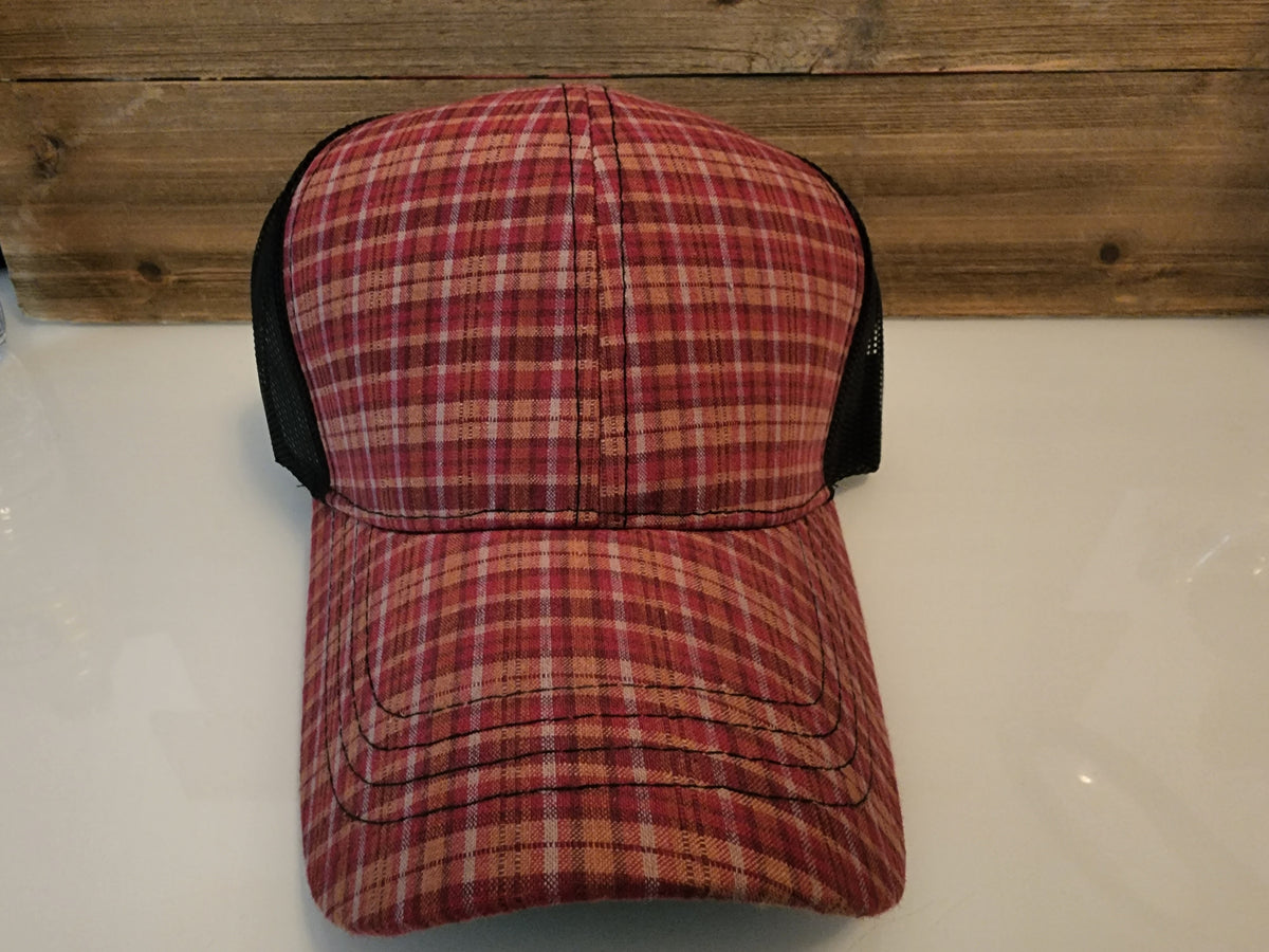 Plaid blank hat